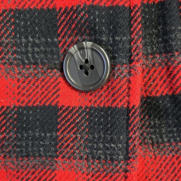 Cabi 3852 Snow Valley Red Black Buffalo Check Plaid Double Breasted Jacket - Picture 6 of 10